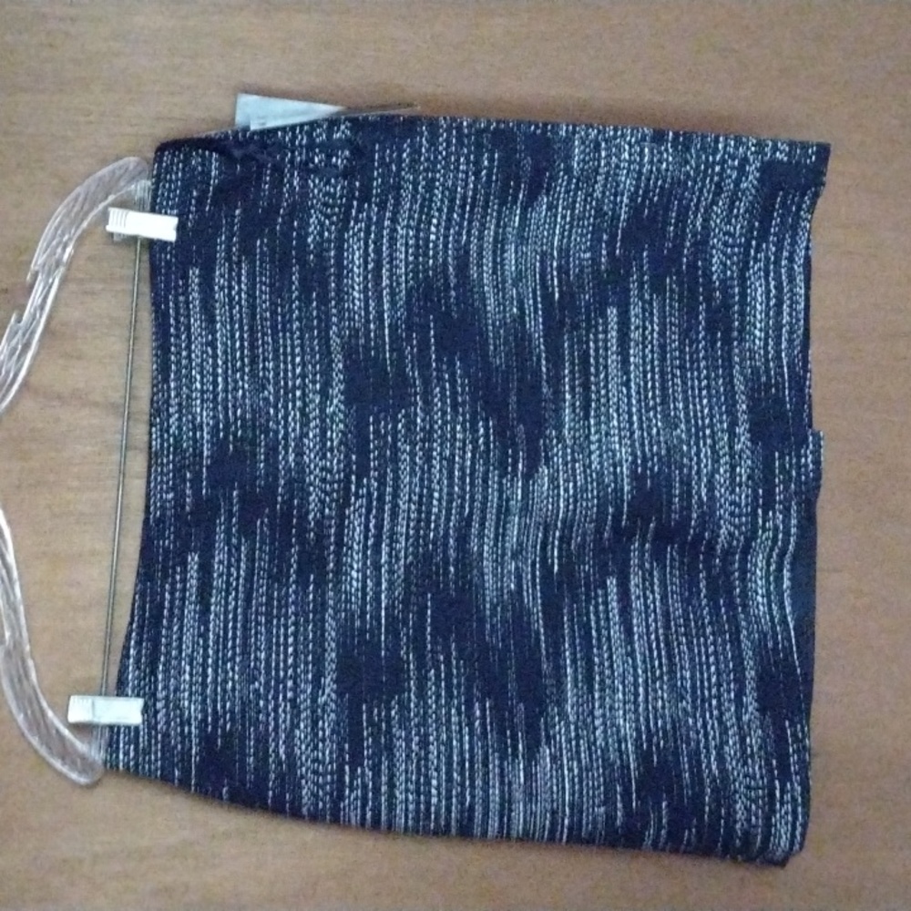 JONES of NEW YORK Blue and White Pattern Mini Skirt Size 14P NWT 100% Cotton $25